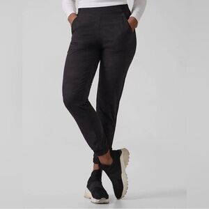 ATHLETA Brooklyn Lined Jogger Black Camo 12 Travel Pant Gorpcore Luxe